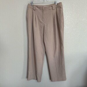 Maeve Anthropologie Beige Wide Leg Pleated Trouser Pants Women’s 12P